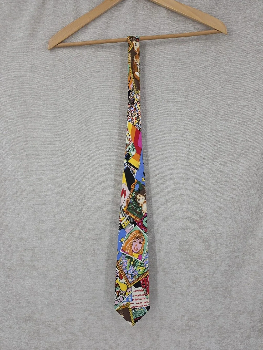 Nicole Miller Vintage 90s Colorful Pop-Art Silk Tie Men's Necktie